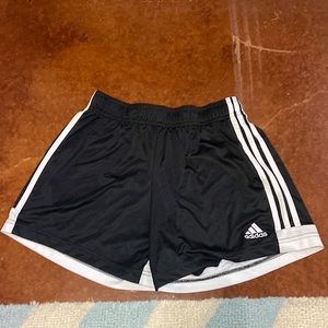adidas black shorts/ size:M(but fits small)